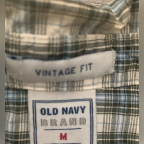 Old navy vintage button up short sleeve plaid - Picture 3 of 3
